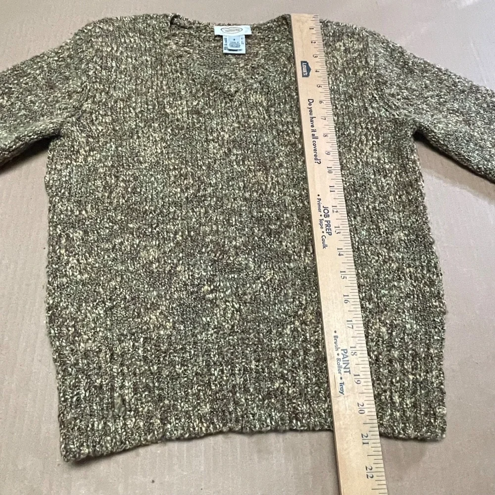 Vintage Talbots Tweed Marled Knit Sweater Womens Small Brown Wool Blend Pullover